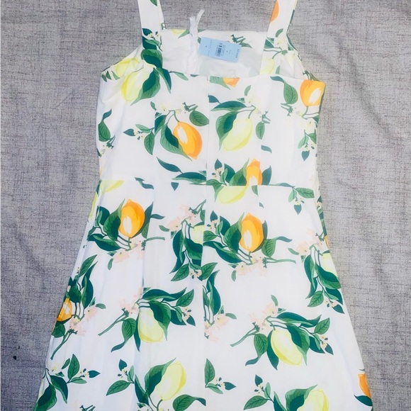 NWT- Ann Taylor Orange Green Halter Sundress, party, vacation, mini lemon dress - Picture 3 of 12